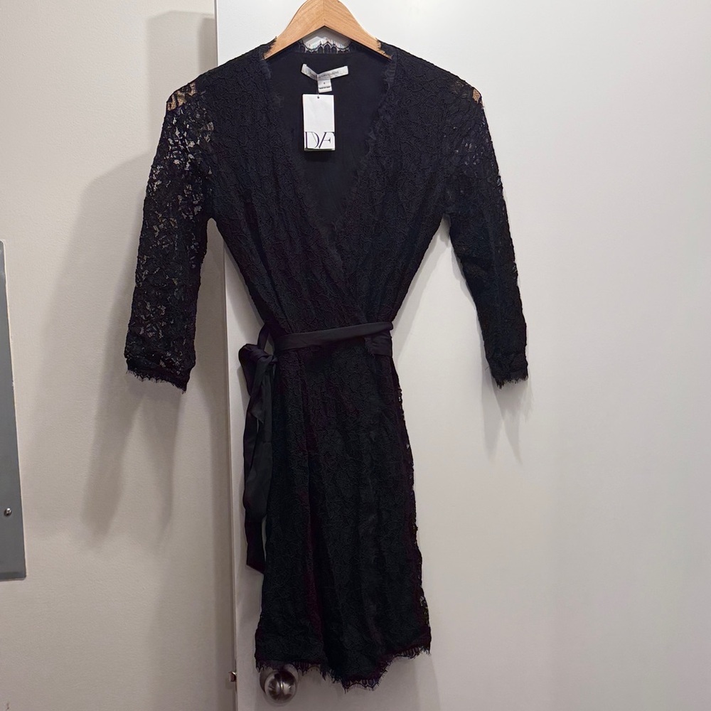 Diane Von Furstenberg Black Lace Dress